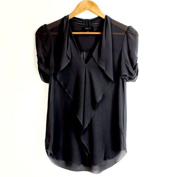 Aritzia Babaton Tinsley Blouse 100% Silk Black - XS - Picture 1 of 10
